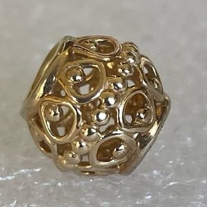 Pandora Charm - Yellow Gold 14k 750458 Bead Gilded Cage
